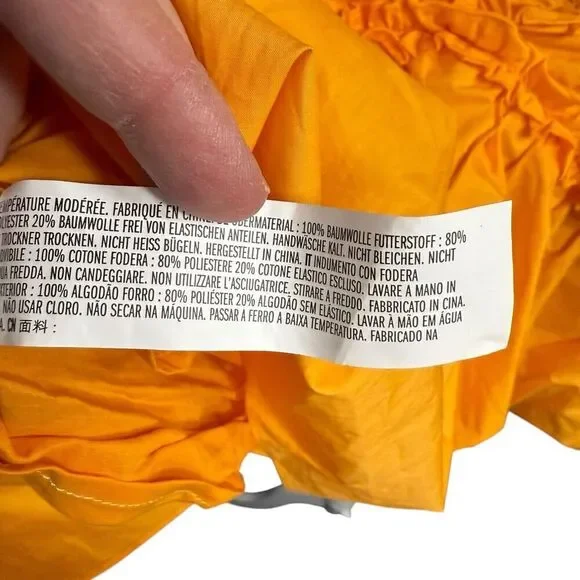 Tuckernuck Hyacinth House Canary Ruffle Rela Blouse Puff Sleeve Tangerine 2XL - Picture 6 of 10